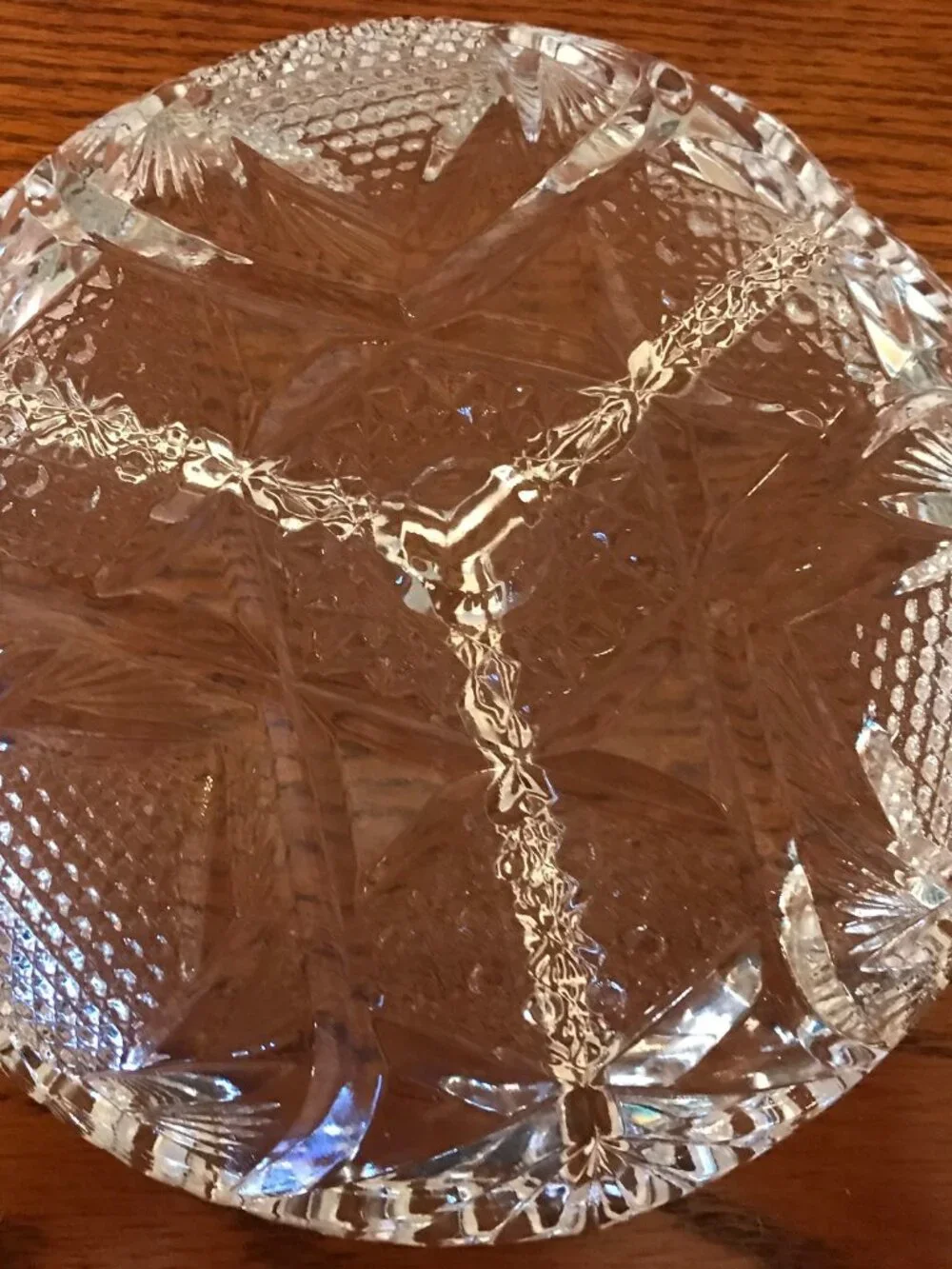 Vintage, Round Crystal Divided Dish